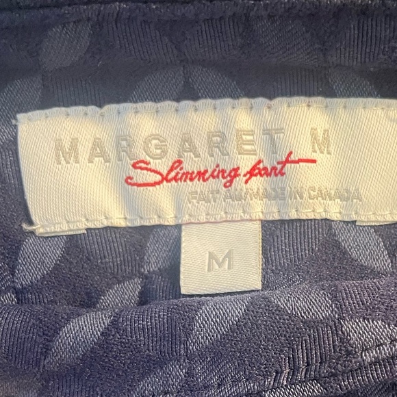 NWT Stitch Fix x Margaret M Slimming Pants Bobbi Blue Capri Jacquard Pants Med - Picture 4 of 5